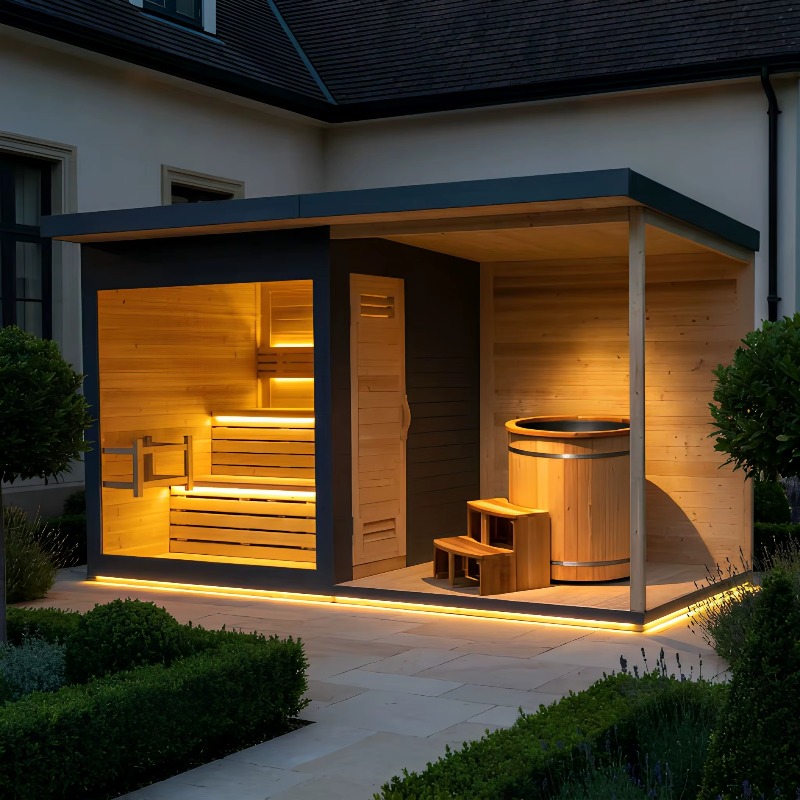 Wood Sauna Cabin Matching Ice  - Spa Wellness Resorts review and price
