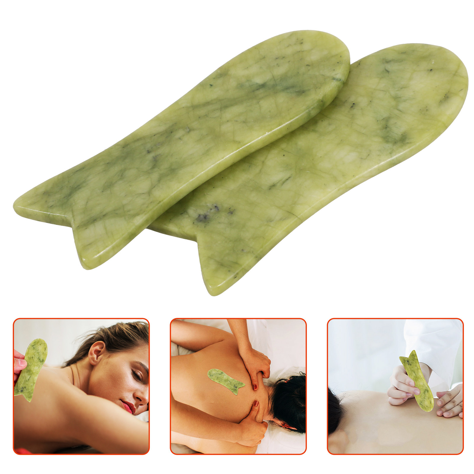 2Pcs Natural Jade Gua Sha Scra - Spa Y Wellness review and price